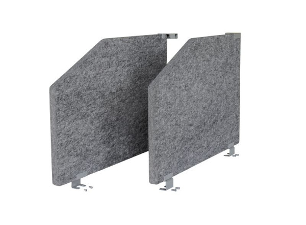Hammerbacher set van 2 zijpanelen met houder 73, 5x50, grijs gemêleerd, kleur: grijs gemêleerd, viltlook, VARS2/5