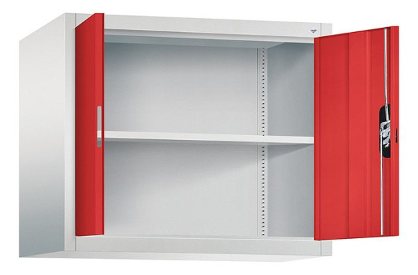 C+P bovenkast Acurado, H790xW930xD500mm, kleur: lichtgrijs / vuurrood, verzonken handgreep, 9285-000 S10202