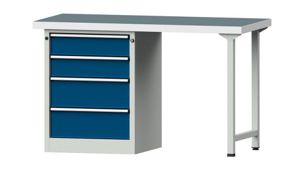 ANKE werkbanken combinatie werkbank, model 816 V, 1500 x 700 x 900 mm, RAL 7035/5010, UBP 50 mm, 415.011