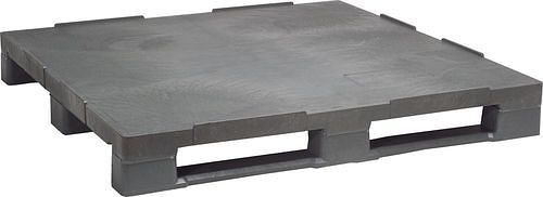 DENIOS universele pallet, van PE-RE, 1000 x 1200 x 160 mm, 3 lopers, met rand, VE 5 stuks, 312654