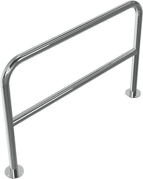 Schake roestvrijstalen beugel Ø 48 mm voor plugbevestiging, met dwarsbalk, totale breedte 1200 mm, 449_23P