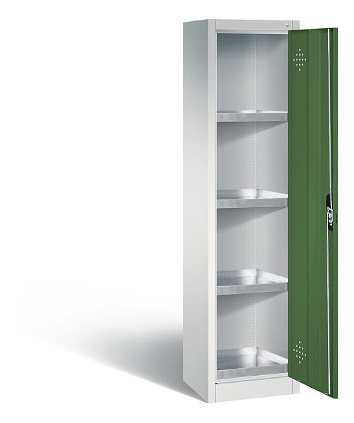 C+P klimaatkast Acurado, H1950xB502xD500mm, kleur: lichtgrijs / reseda groen, verzonken handgreep, 8901-315 S10142