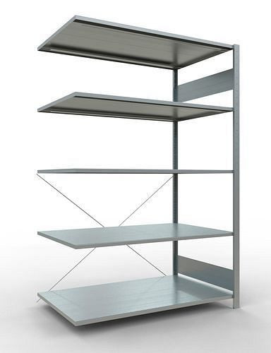 Schulte legbordstelling, aanbouwpaneel, 5 opbergniveaus, kruisschoor, vakbelasting 150 kg, 1306 x 836 x 2000 mm, 278724