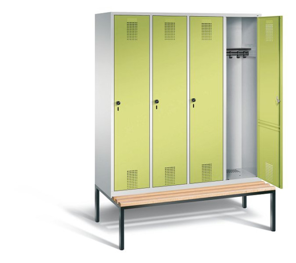 C+P Evolo kleerkast, H2090xB1590xD815mm, kleur: lichtgrijs / virid groen, 48050-42 S10182