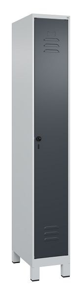 C+P luierkluis Classic PLUS met middenwand, voeten, 1950x300x500mm, 7035/7016, veiligheidsdraaigrendel, 080010-10F S10008