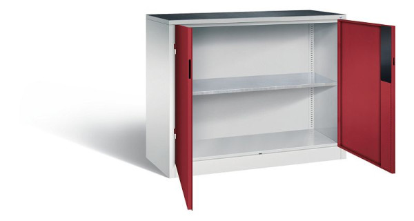 C+P gereedschapskast Acurado, H1000xB1200xD500mm, kleur: lichtgrijs/robijnrood, verzonken handgreep, 8831-052 S10266