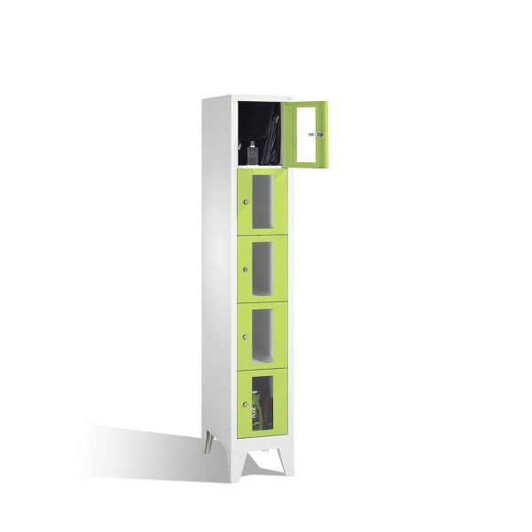 C+P lockerkast Classic, H1850xB320xD500mm, kleur: lichtgrijs / virid groen, 8010A105 S10007