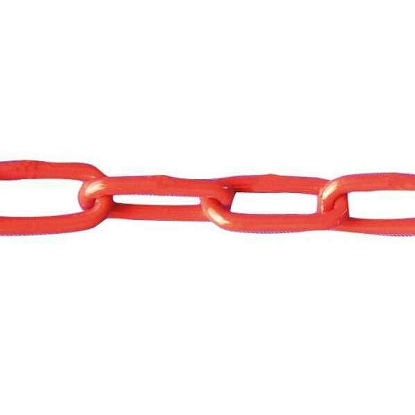 Schake 10 m afzetketting van staal, gelast, draaddikte 5 mm, verzinkt en rood/wit gecoat, 430_50B-VE10