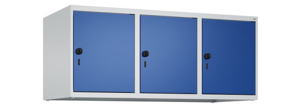 C+P kastopzet Classic PLUS, bovenkast, 7035/5010, veiligheidsdraaisluiting, 500x1200x500mm, 3 vakken, 080090-32 S10003