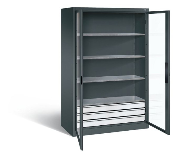 C+P gereedschapskast Acurado, H1950xB1200xD600mm, kleur: antracietgrijs, verzonken handgreep, 8932-5532 S10001