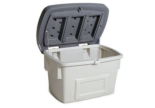 DENIOS universele container type UB 100, gemaakt van kunststof (PE), 400 liter inhoud, grijs deksel, 248-499