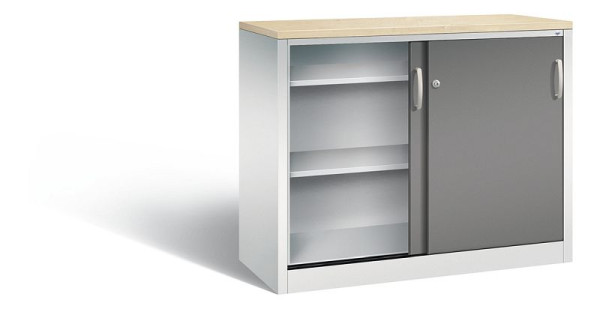 C+P dressoir met schuifdeuren Acurado, H1000xB1200xD500mm, kleur: lichtgrijs / vulkaangrijs, beugelgreep, 2056-00 S10147