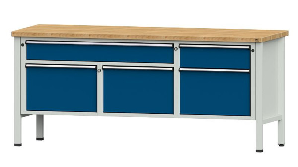 ANKE werkbanken kistwerkbank, model 280 V, 2000 x 700 x 890 mm, RAL 7035/5010, BMP 40 mm, 304.501