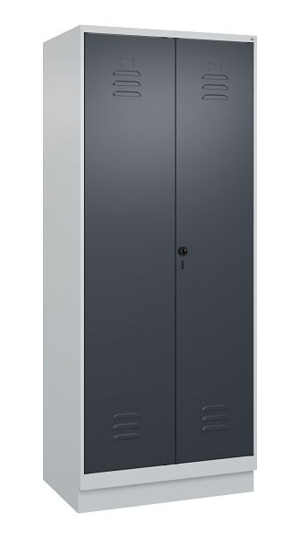 C+P Umkleidespind Classic PLUS SW, Sockel, 2 Abteile, 1950x800x500mm, 7035/7016, Drehriegel, 080022-22 S10008