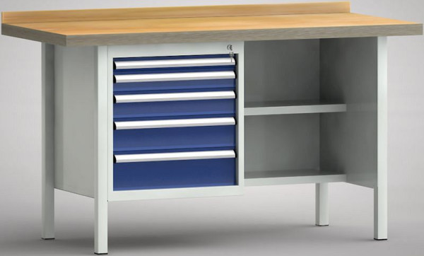 KLW standaard werkbank - 1500 x 700 x 840 mm L x D x H, WS138N-1500M40-E7023