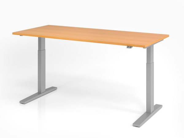 Hammerbacher bureau XMKA19, 180 x 80 cm, blad: beukenhout, 25 mm dik, ABS dikke rand, rechthoekige vorm, VXMKA19/6/S