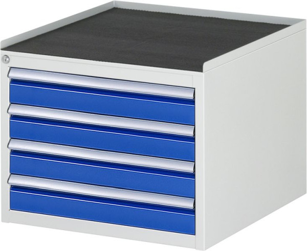 RAU ladekast serie 7000, B580xD650xH465mm, laden: 4xH90mm, metalen onderstel met 3-zijdige rolrand en antislipmat, 03-L2.13A-MT.11