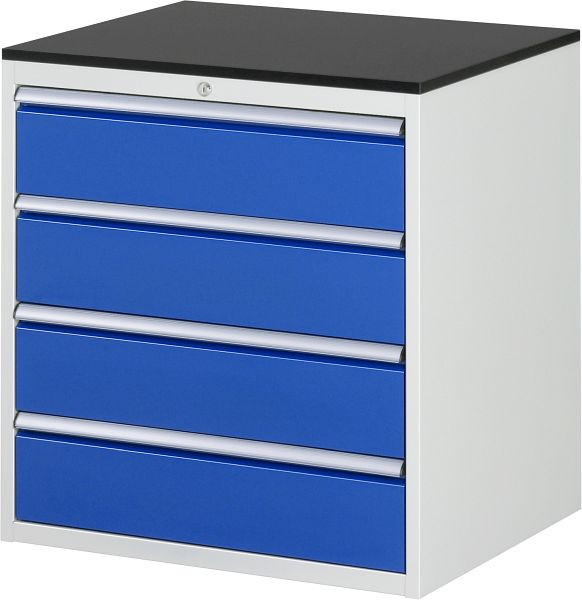 RAU ladekast serie 7000, B770xD650xH820mm, 4 x lade maat XL 4xH180mm, werkblad voorzien van melamineharscoating, dikte 19mm, 03-XL5.1A-M.11
