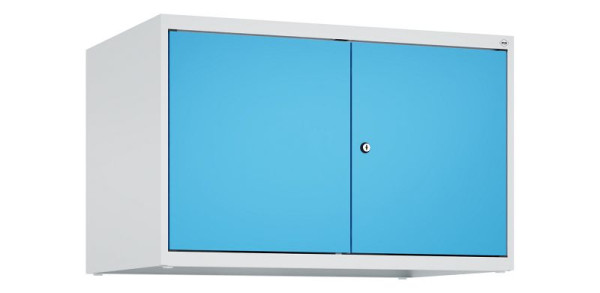 C+P Schrankaufsatz Classic PLUS, C Aufsatzschrank Classic PLUS, 2 Abteile, 500x800x500mm, 7035/5012, Zylinderschloss, 080092-22 S10019
