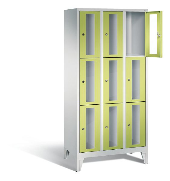 C+P lockerkast Classic, H1850xB900xD500mm, kleur: lichtgrijs / virid groen, 8010A303 S10007
