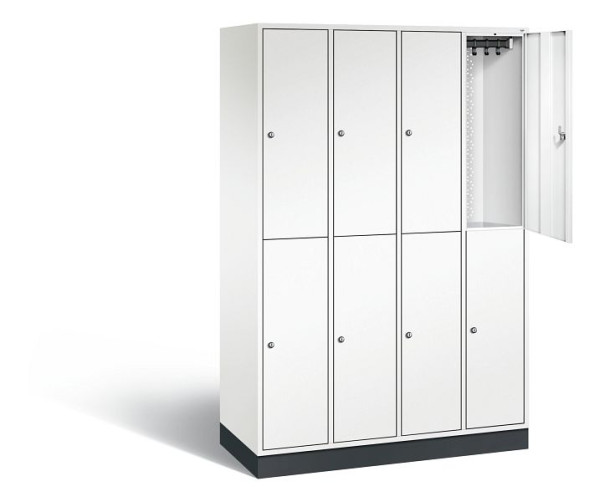C+P locker, dubbellaags intro, H1950xB1220xD490mm, kleur: verkeerswit, 8270-401 S10075