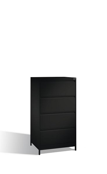 C+P archiefkast Acurado, H1357xB787xD590mm, kleur: zwart-grijs, handgreep, met frame, 12934-322 S10044