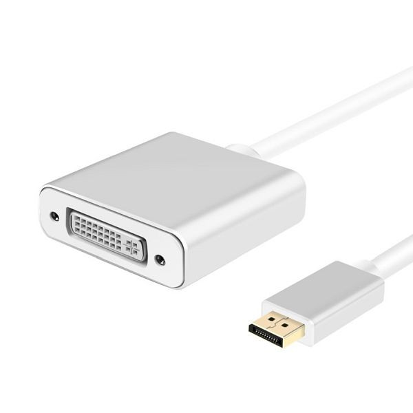 Helos adapterkabel, DisplayPort-stekker/DVI-bus, PREMIUM, zilver, 288464