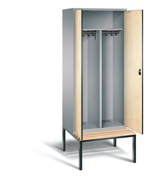 C+P zwart wit kastje Evolo, H2090xW810xD815mm, kleur: wit aluminium / Donau esdoorn decor, 48052-22 S10131