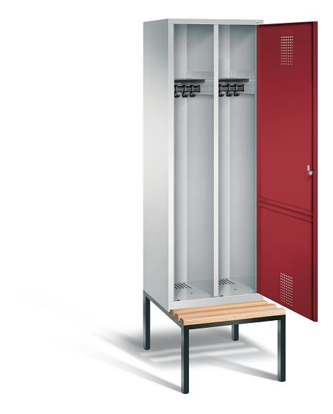 C+P zwart wit kastje Evolo, H2090xW610xD500mm, kleur: lichtgrijs/robijnrood, 48250-20 S10030