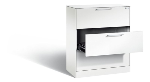 C+P archiefkast Asisto, H1010xB800xD435mm, kleur: verkeerswit, beugelgreep, 146043-322 S10020
