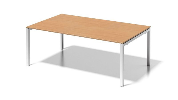 Bisley Cito directiewerkplek/vergadertafel, 730 mm in hoogte vast U-frame, H 19 x B 2000 x D 1200 mm, beuken/verkeerswit, DUF2012BC396