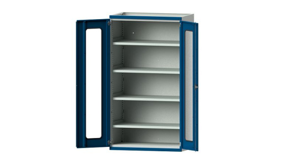 ANKE werkbanken, zware kast, model 101, 1085 x 630 x 1950 mm, zichtvlak van plexiglas, RAL 7035/5010, 620.031