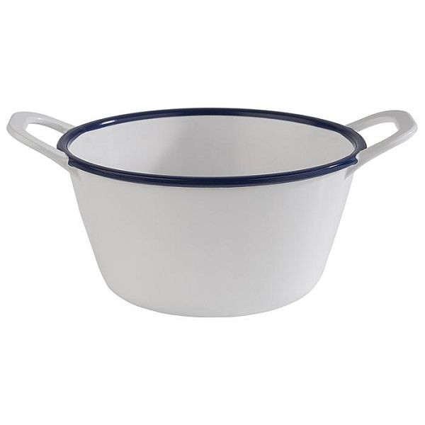 APS schaal -ENAMEL LOOK-, 15 x 11,5 cm, hoogte: 6,5 cm, melamine, wit, blauwe rand, 0,3 liter, 84958