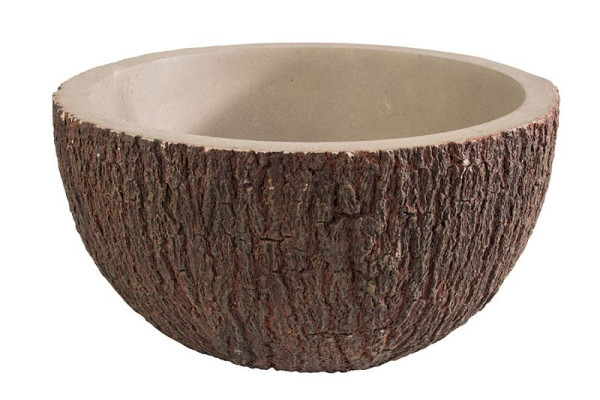 APS schaal -KOKOSNOOT-, Ø 18 cm, hoogte: 9,5 cm, beton, 1 liter, met meubelvriendelijke bodem, 30020