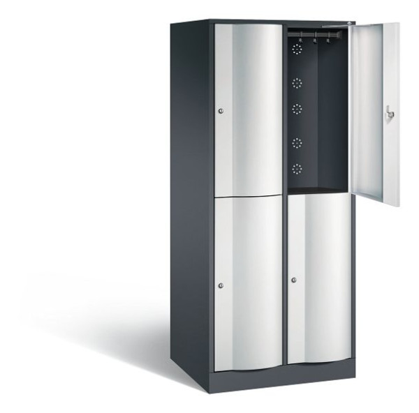 C+P locker dubbeldekker XL Resisto, H1950xW772xD640mm, kleur: zwartgrijs/lichtgrijs, 8270-273 S10000