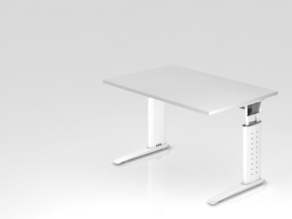 Hammerbacher bureau C-poot 120x80cm wit/wit, werkhoogte 68-86 cm verstelbaar, VUS12/W/W