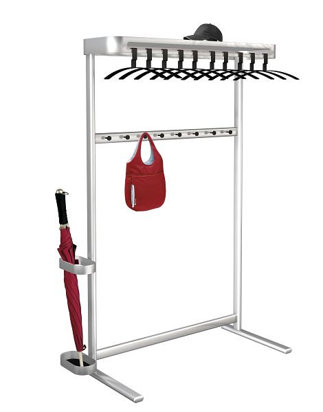 Kerkmann Sevilla rijkledingkast, B 1000 x D 405 x H 1700 mm, aluminium zilver, 31618614