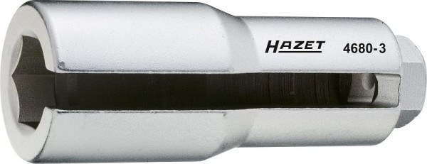 Hazet inzetstuk voor lambdasonde, vierkant, hol 12,5 mm (1/2 inch), buitenzeskantprofiel, 22 mm, oppervlak: verchroomd, lengte: 110 mm, 4680-3