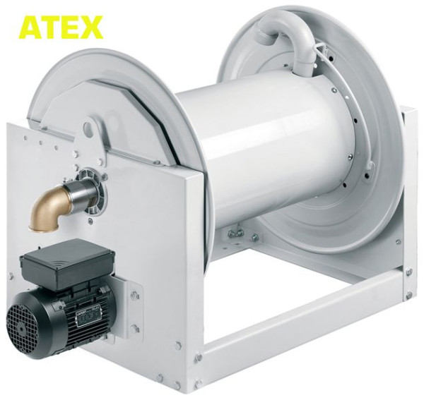 Ebinger slanghaspel SM 700-230 ATEX, elektromotor 230V DC + overbrengingsverhouding, tot 20bar, max. 45m - 63mm OD / 80m - 50mm OD, 6.310.130.690