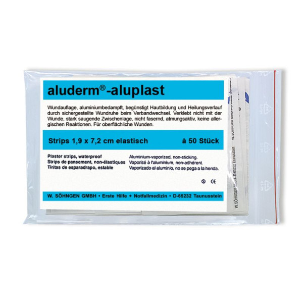 Stone HGS pleisterstrips -aluderm®-aluplast-, 19 mm / 50 stuks, stabiel (vast en waterdicht), 25987
