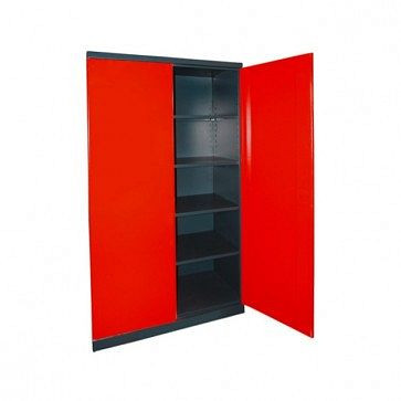 ADB stalen kast XL-B, afmetingen (B x H x D): 1100 x 1920 x 330 mm, kleur: romp (antracietgrijs, RAL 7016) voorkant (vuurrood, RAL 3000), 40915