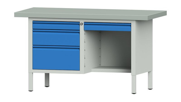 ANKE werkbanken kistwerkbank, model 348 E, 1500 x 700 x 850 mm, RAL 7035/5012, ZBP 50 mm, 510.323