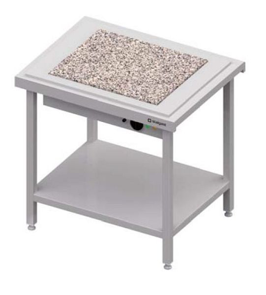 Stalgast warm serveren met een granieten kookplaat 2x GN1/1, 920x735x880, RVS deksel, CF09107