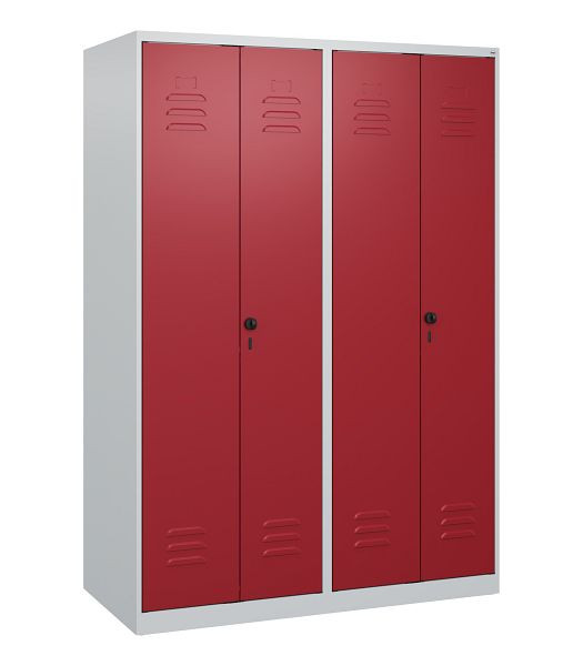 C+P Umkleidespind Classic PLUS SW, 4 Abteile, 1700x1200x500mm, 7035/3003, Drehriegel, 0800027-40 S10001