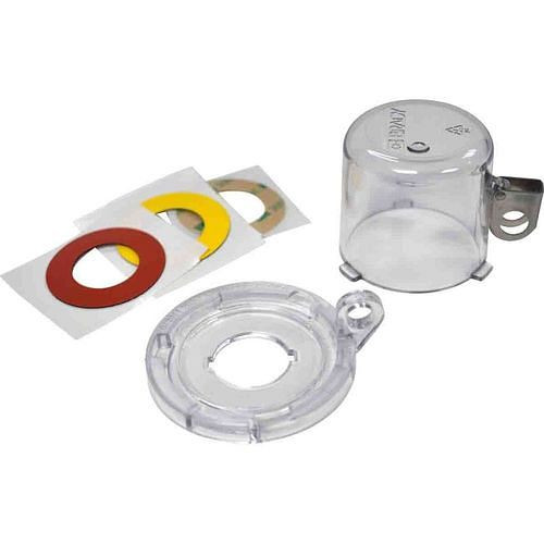 DENIOS drukknopslot, transparant, H 49,60 x ∅: 64 mm, knopgrootte 22 mm, 312017
