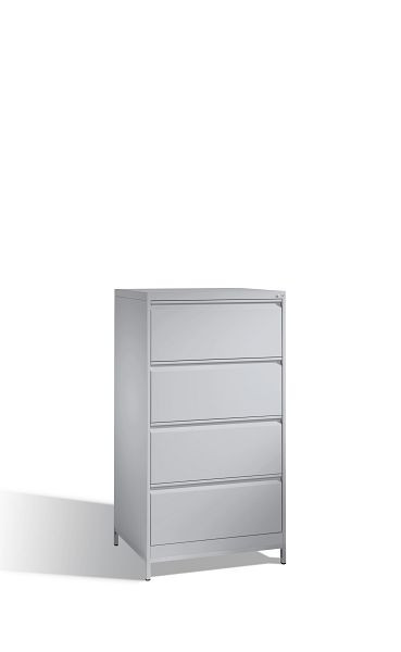 C+P archiefkast Acurado, H1357xB787xD590mm, kleur: wit aluminium, handgreep, met frame, 12934-322 S10043