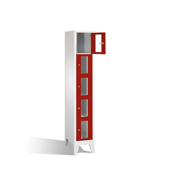 C+P lockerkast Classic, H1850xB320xD500mm, kleur: lichtgrijs/robijnrood, 8010A105 S10001