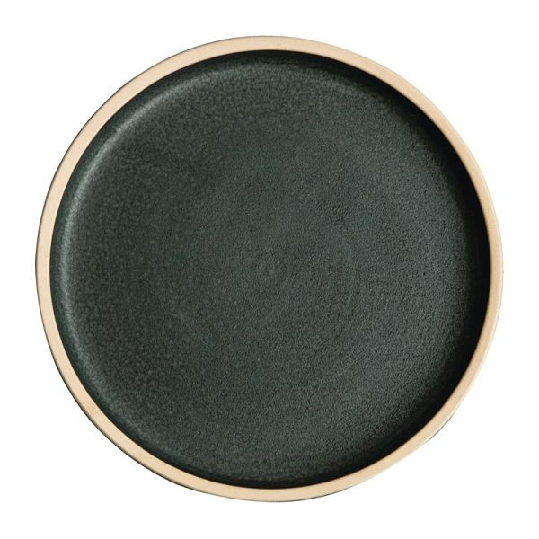 Olympia canvas plat rond bord donkergroen 18cm, VE: 6 stuks, FA321