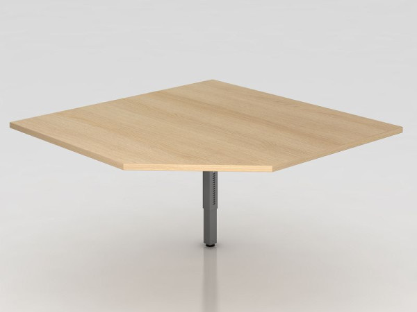 Hammerbacher tussenplaat trapeziumvormig / steunpoot vierkant eiken/grafiet, vierkante vorm met afgeschuinde hoek, VRT12/E/G