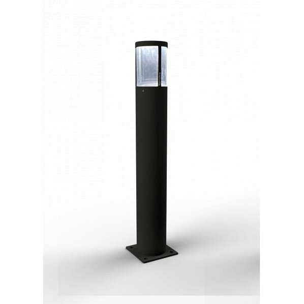 Schake tuinpaal, stalen buis Ø 152mm, totale hoogte 1000mm, thermisch verzinkt, poedercoating, zwart structuur, glastype: helder, 40156EBKS